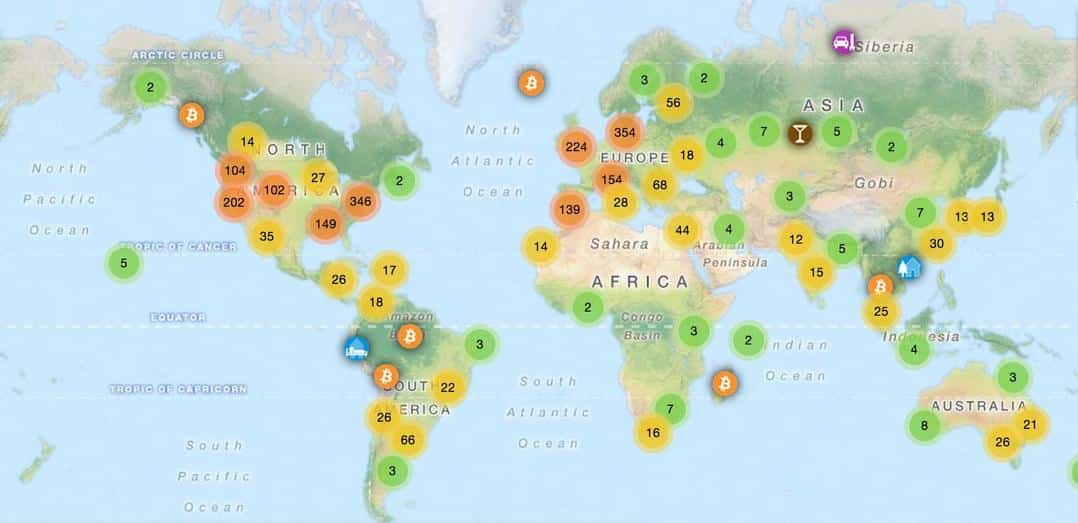 bitcoin world map