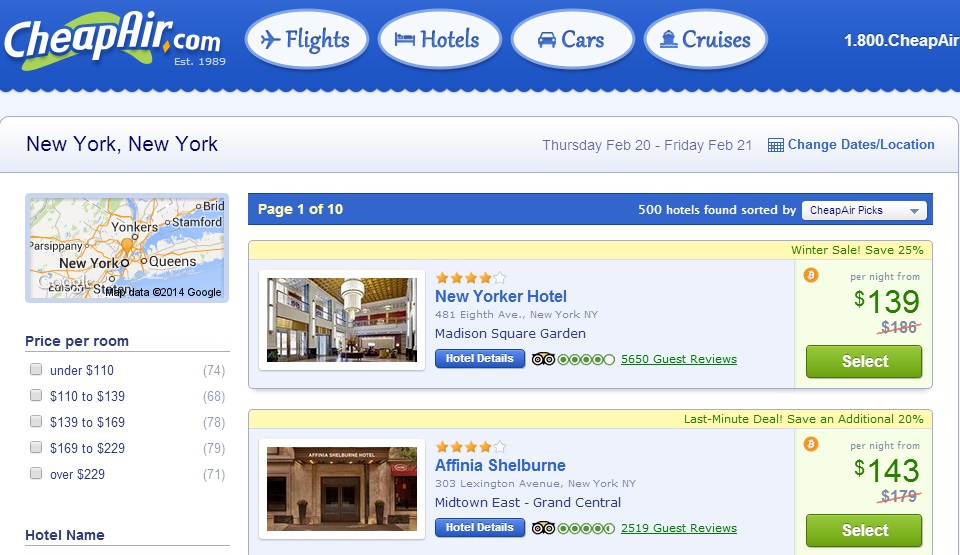 Book Your Dream Hotel With Bitcoin At Cheapair Com - 