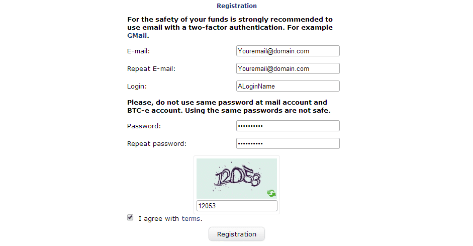 BTC-e registration
