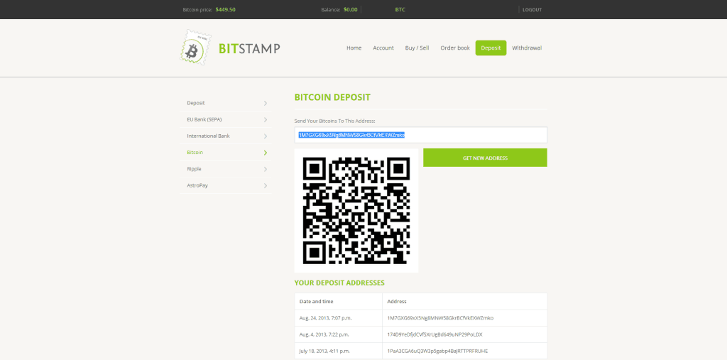 Bitstamp Bitcoin Deposit