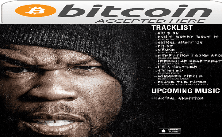 50 cent bitcoin album sales