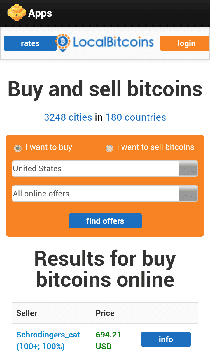 LocalBitcoins Hive app