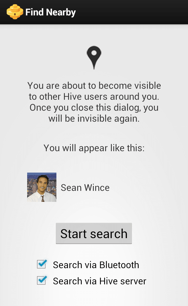 Find Hive Bitcoin wallet users nearby