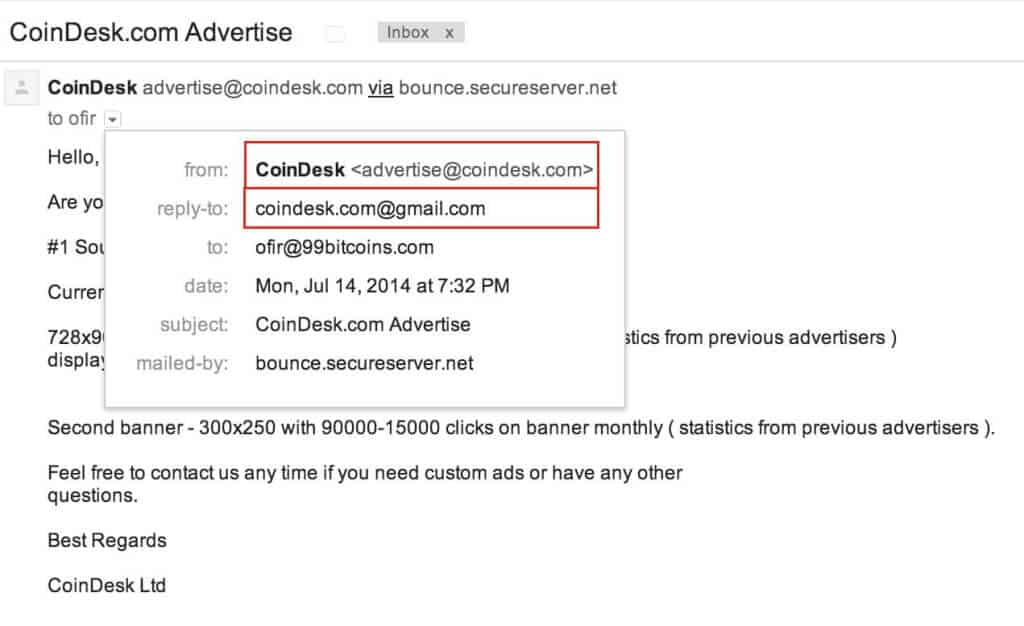 coindesk phishing email no.2