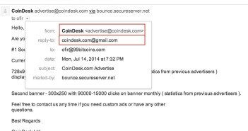 Podcasts, Discussions, and Video Interviews Now Available on Coin Brief coindesk phishing email no.2
