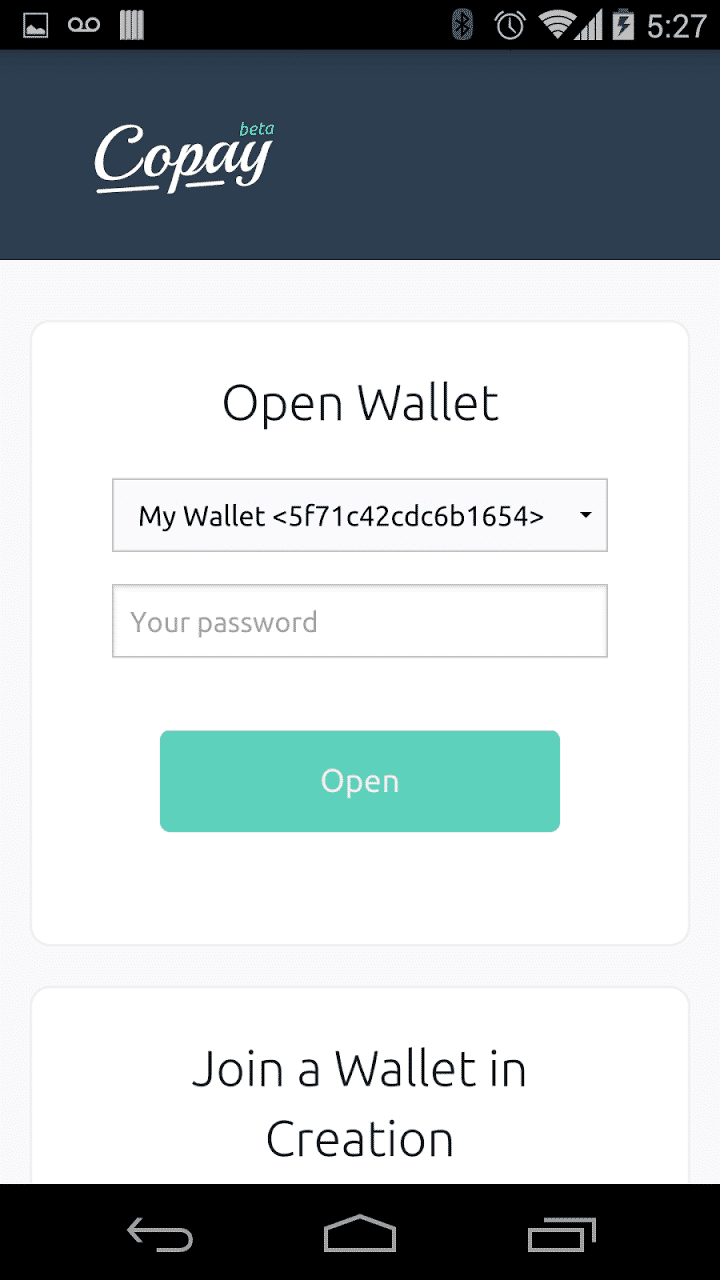 Copay Open Wallet