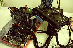 Bitcoin miner taken apart