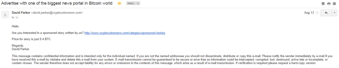 bitcoin email scam