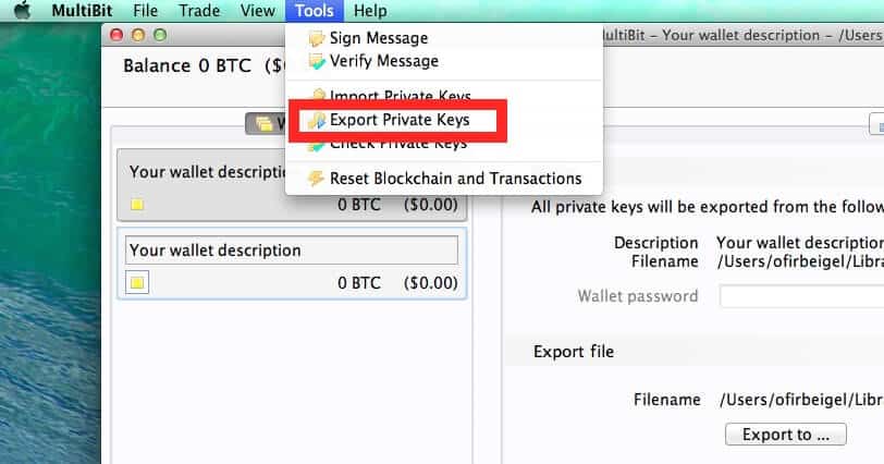 How to find private key in bitcoin core