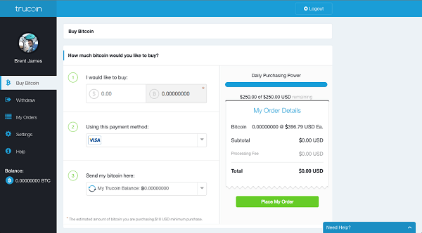 Buy Bitcoin on Trucoin - Smaller