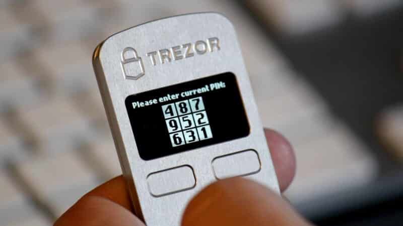 trezor pin code device