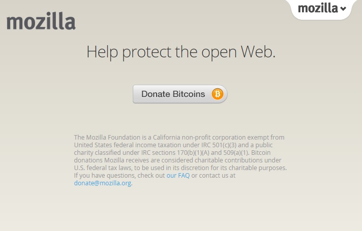 mozilla donate bitcoin