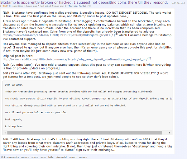 bitstamp not allowing deposit