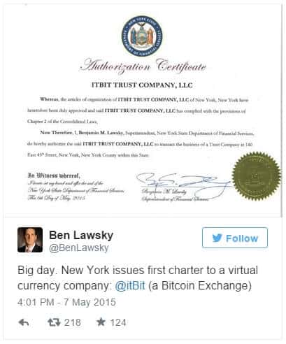 Itbit Snatches Banking License Becomes First Regulated Bitcoin Exchange In Us