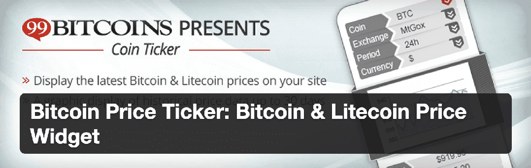 Bitcoin price ticker widget
