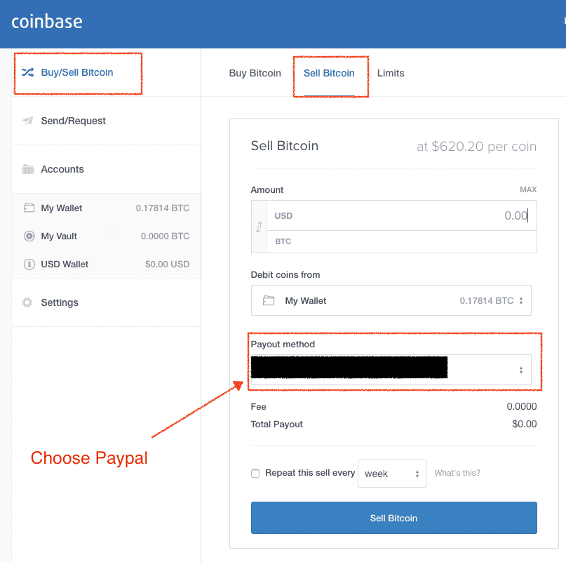 coinbase sell to paypal