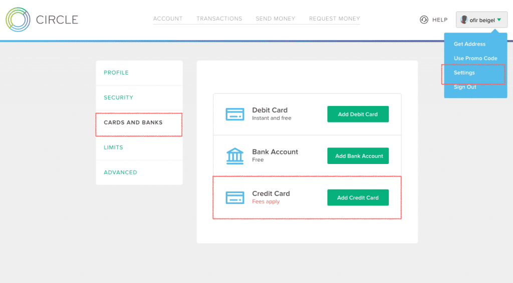 buy bitcoins with credit card circle