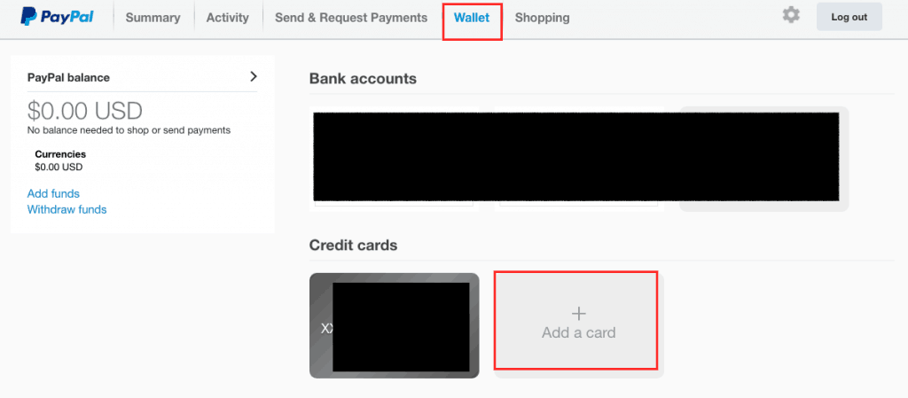 add paypal card