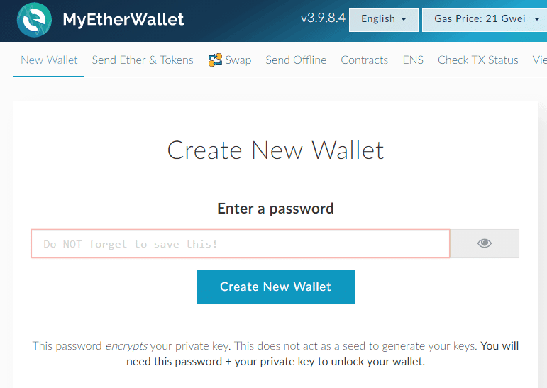 MyEtherWallet Step1