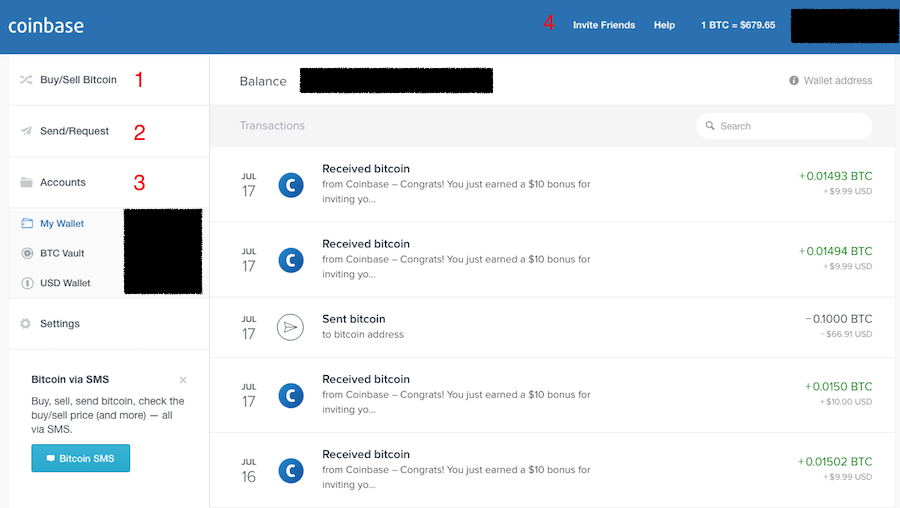 How to receive bitcoin coinbase