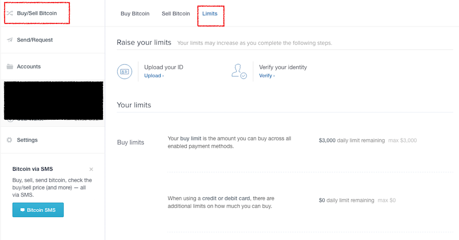 coinbase credit card limits