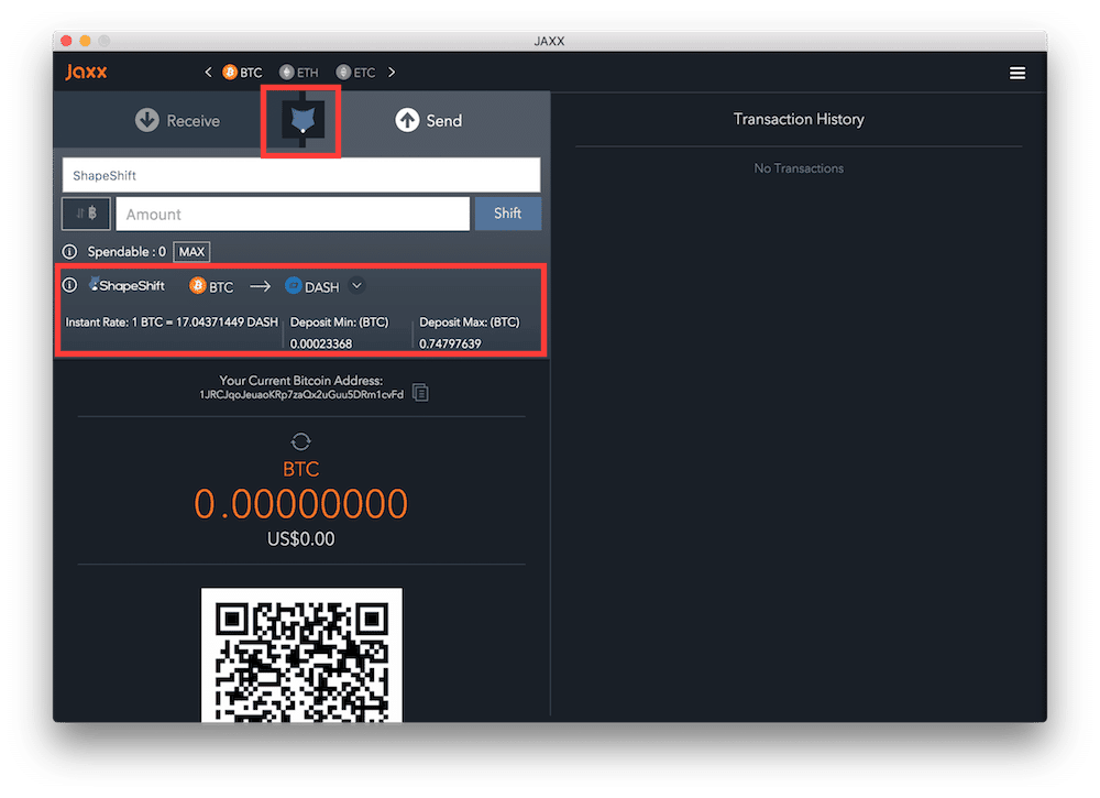 jaxx wallet bitcoin