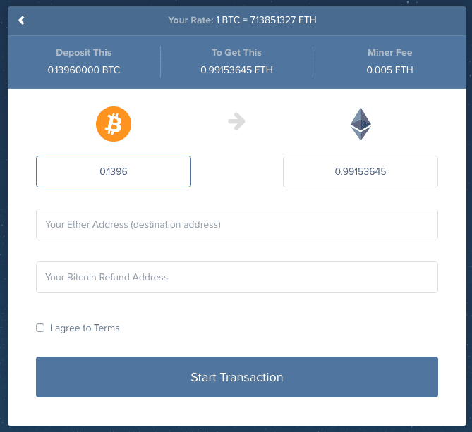 shapeshift exchange