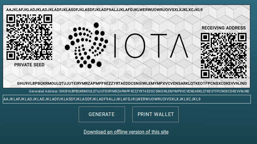 IOTA paper wallet