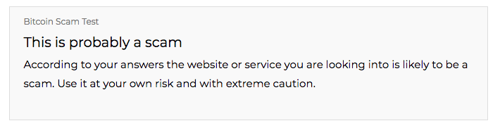 Bitcoin Scam Test