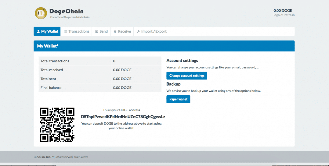 Dogechain Web Wallet