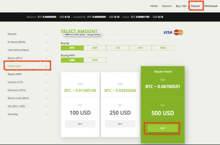 how to add credit card to bitstamp account