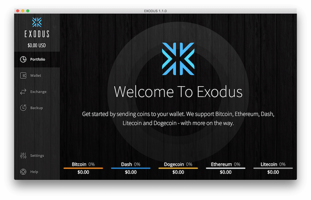 exodus desktop wallet