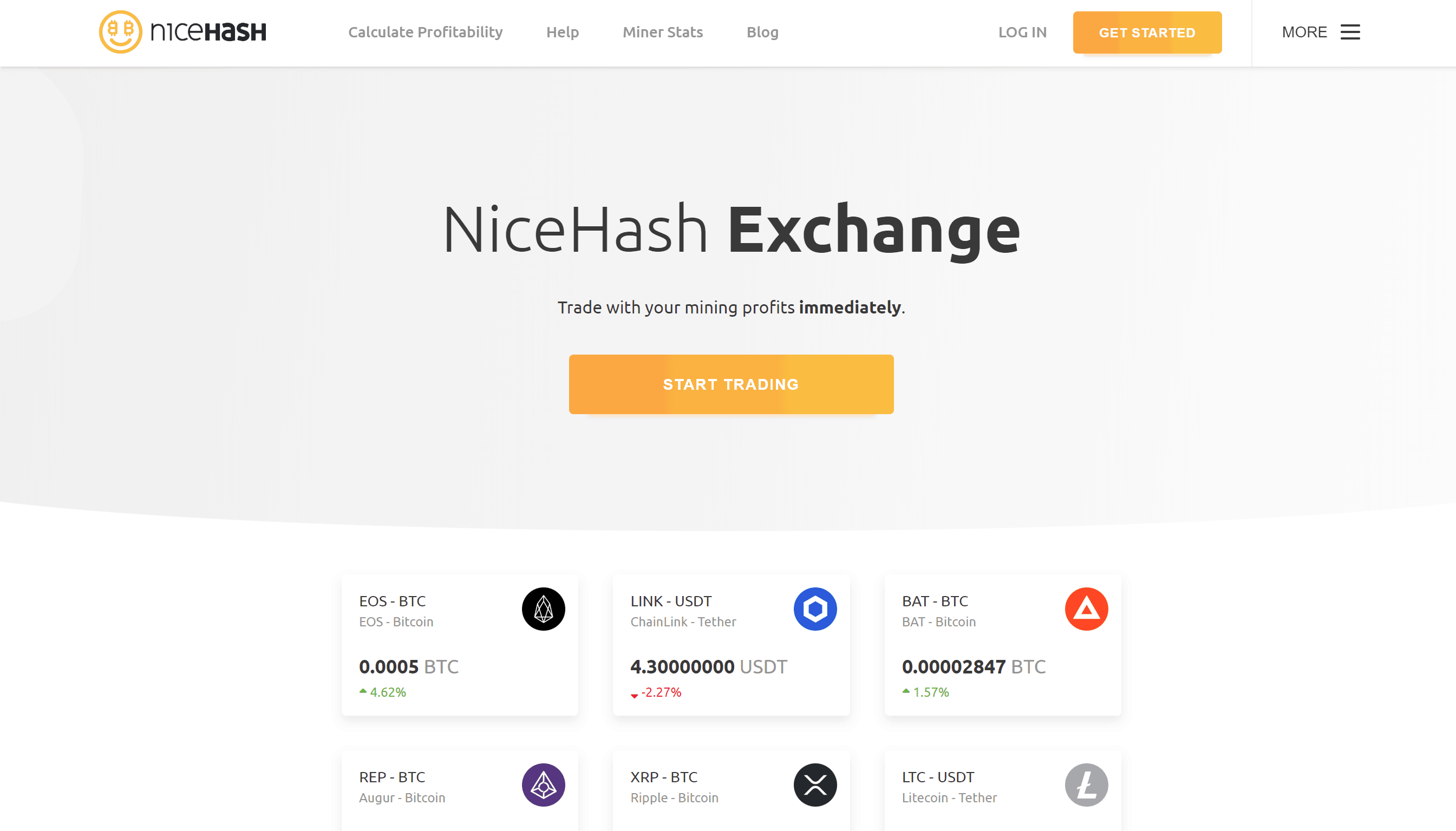 NiceHash homepage