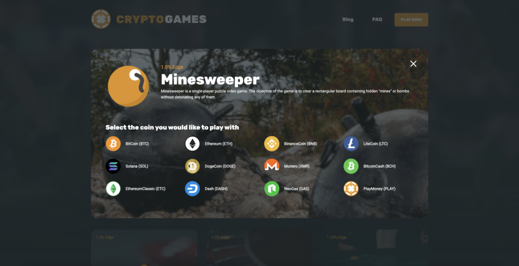 CryptoGames Minesweeper screenshot
