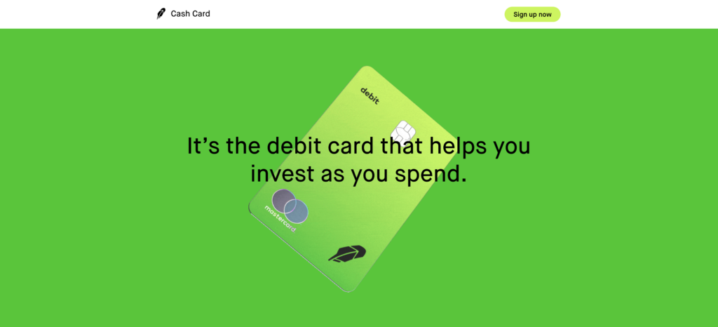 Robinhood Bitcoin debit card screenshot