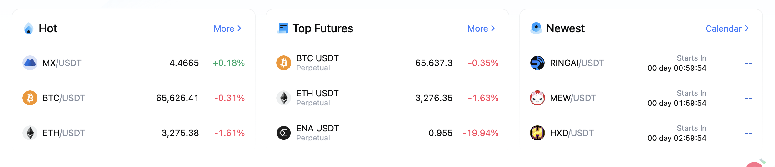 MEXC supported coins