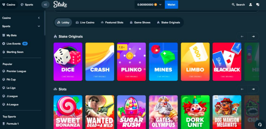 Effortlessly hop from sports betting to slots and other amazing crypto games thanks to Stake’s aesthetic platform!