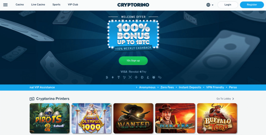 Sign up with just your email, play Pai Gow, Triple Edge, and Oasis, and cash out via ETH for free
