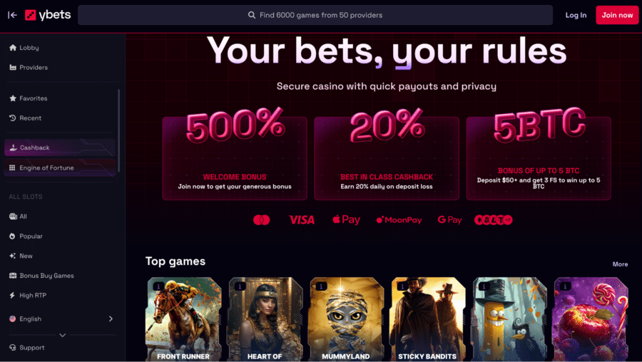 Ybets almost has too many ETH poker tables, with 50+ to choose from
