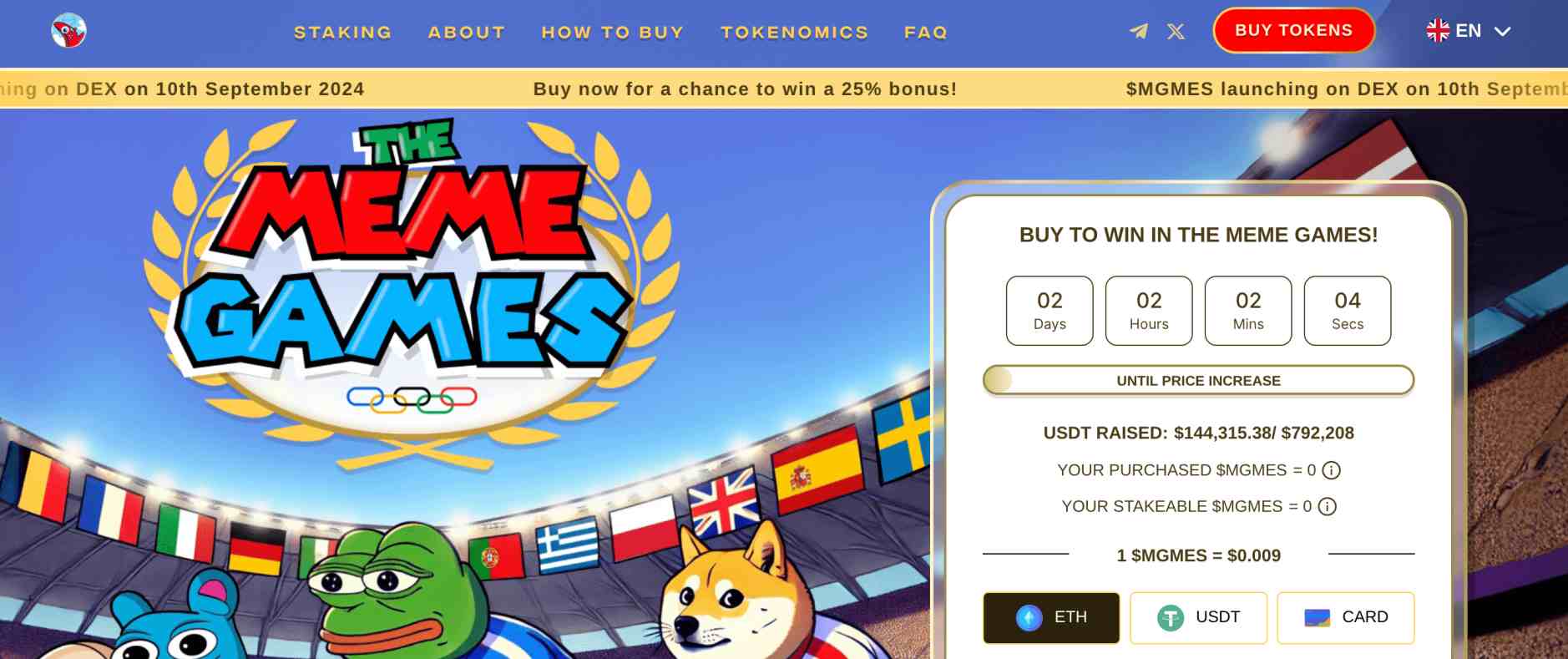 The Meme Games presale launch