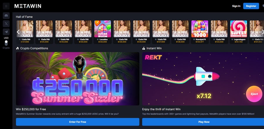 Metawin features a decentralized, Web3 live gambling experience with live dealer studios from prominent providers.