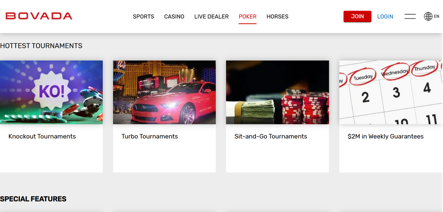 A quick glance at the hottest poker tournaments available at Bovada.