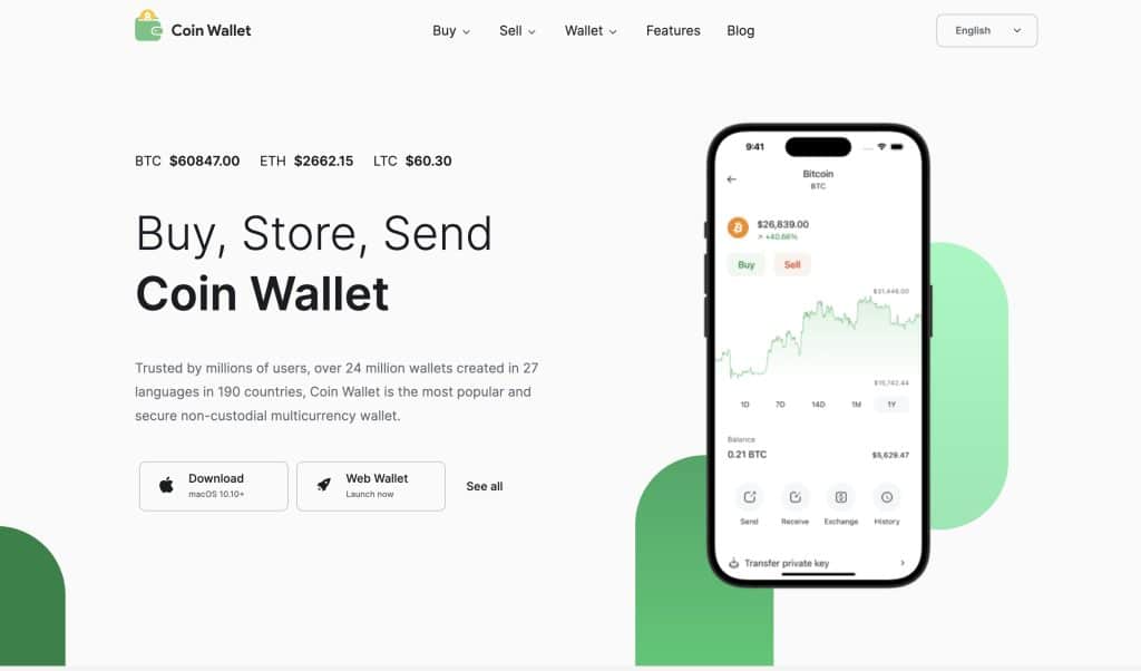 Coin Wallet Homepage