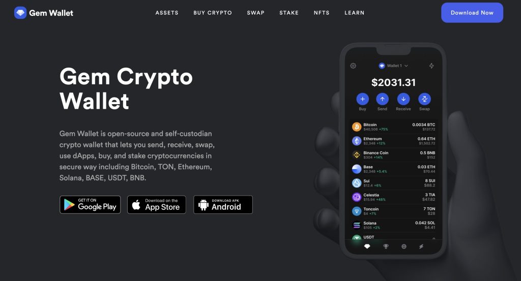 Gem Crypto Homepage