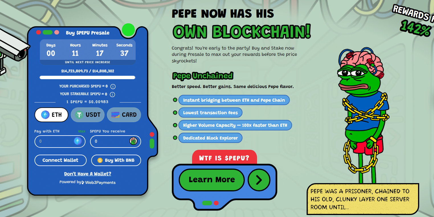 Bitcoin is trending higher. As analysts expect BTC to soar, investors are pouring into Pepe Unchained in the ongoing PEPU presale