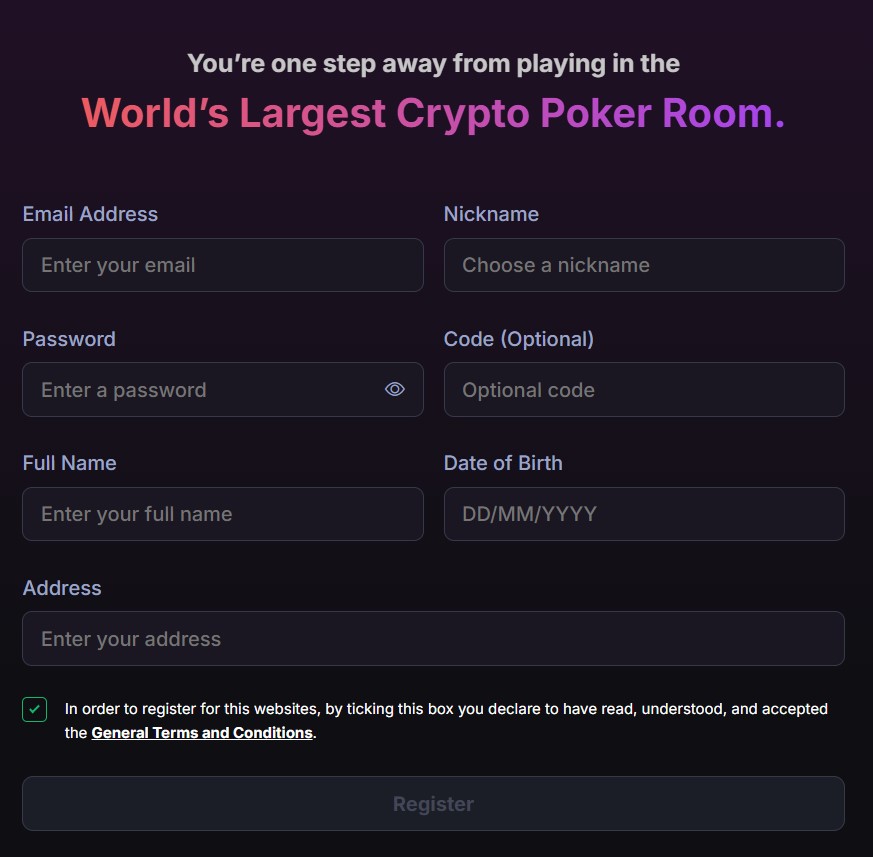 CoinPoker Casino SignUp