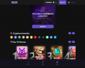 NoKYC Casino Telegram Homepage