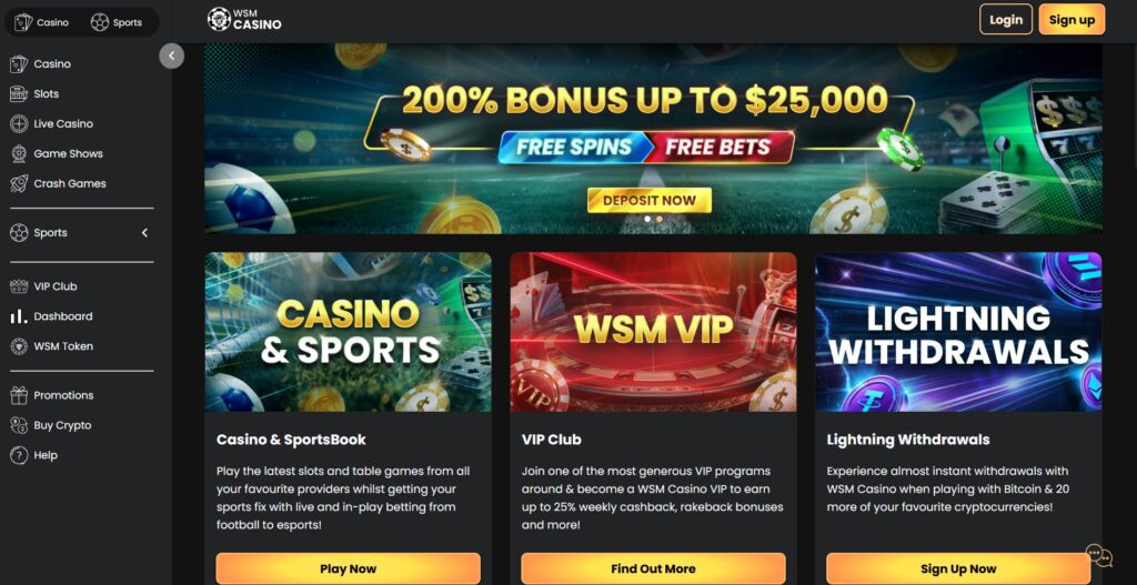 Wall Street Memes Casino Homepage