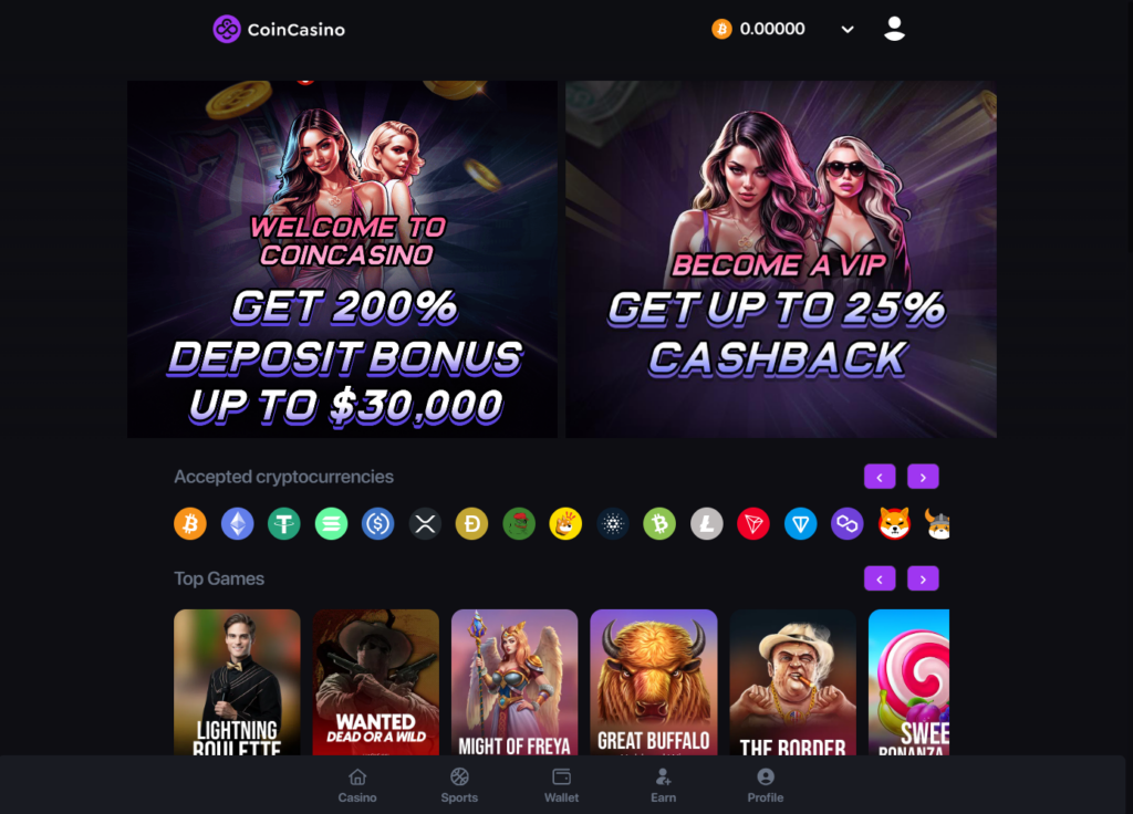 Play casino games on Telegram at CoinCasino