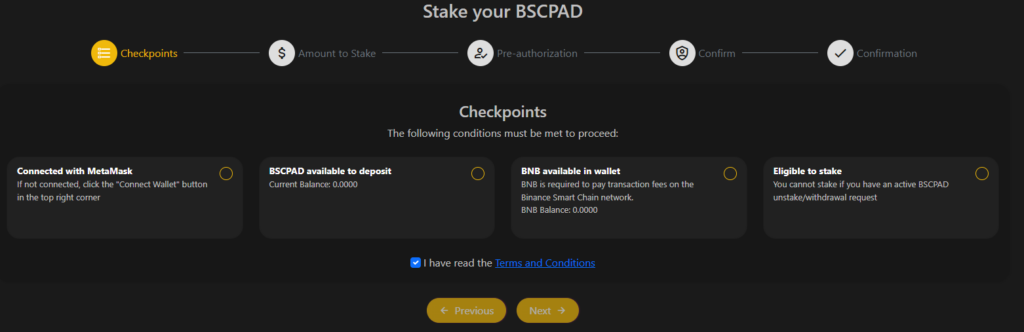 Stake on BSCPad